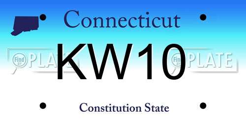 KW10 Connecticut License Plate