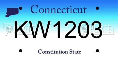 KW1203 Connecticut License Plate