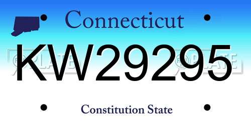 KW29295 Connecticut License Plate