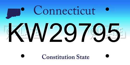 KW29795 Connecticut License Plate