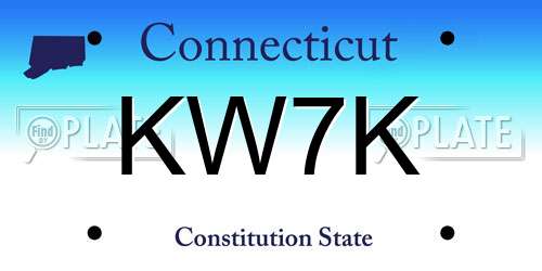 KW7K Connecticut License Plate