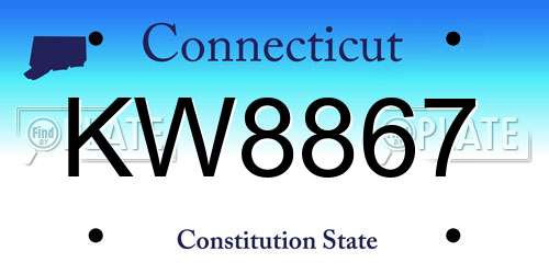 KW8867 Connecticut License Plate
