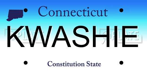 KWASHIE Connecticut License Plate