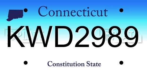 KWD2989 Connecticut License Plate