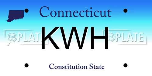 KWH Connecticut License Plate