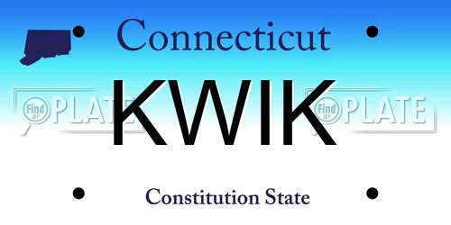 KWIK Connecticut License Plate