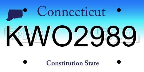 KWO2989 Connecticut License Plate
