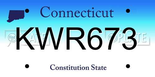 KWR673 Connecticut License Plate