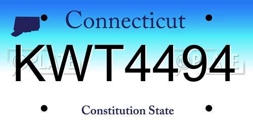 KWT4494 Connecticut License Plate