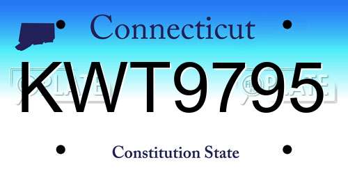 KWT9795 Connecticut License Plate