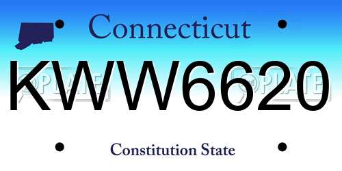 KWW6620 Connecticut License Plate