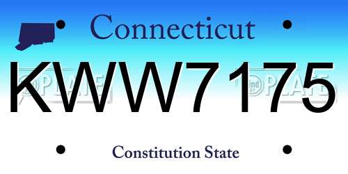 KWW7175 Connecticut License Plate