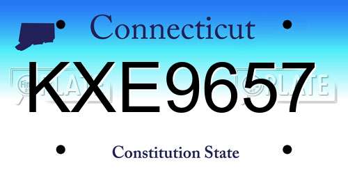 KXE9657 Connecticut License Plate