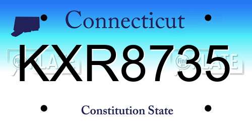 KXR8735 Connecticut License Plate
