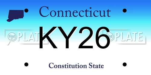 KY26 Connecticut License Plate