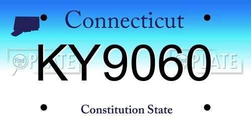 KY9060 Connecticut License Plate