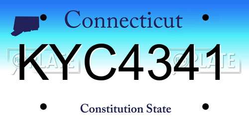 KYC4341 Connecticut License Plate