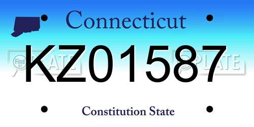 KZ01587 Connecticut License Plate
