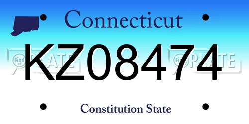 KZ08474 Connecticut License Plate