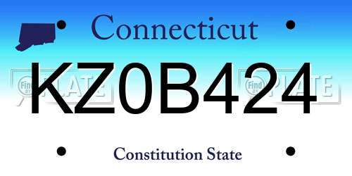 KZ0B424 Connecticut License Plate