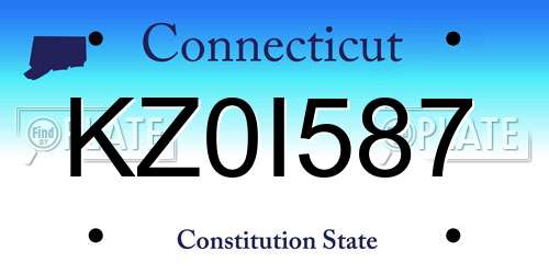 KZ0I587 Connecticut License Plate
