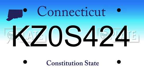 KZ0S424 Connecticut License Plate