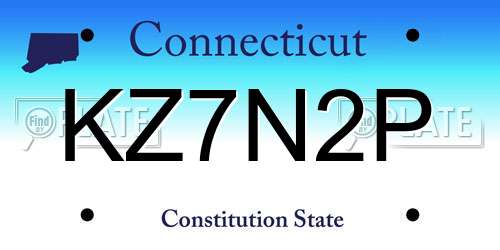 KZ7N2P Connecticut License Plate
