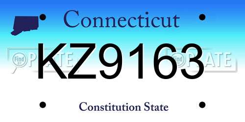 KZ9163 Connecticut License Plate