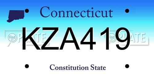 KZA419 Connecticut License Plate