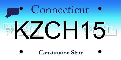 KZCH15 Connecticut License Plate