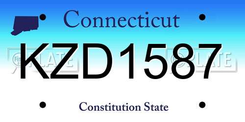 KZD1587 Connecticut License Plate