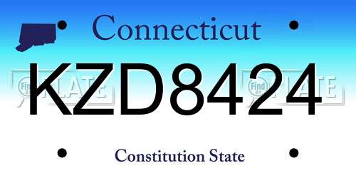 KZD8424 Connecticut License Plate