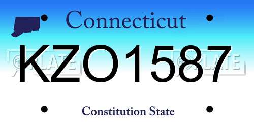 KZO1587 Connecticut License Plate