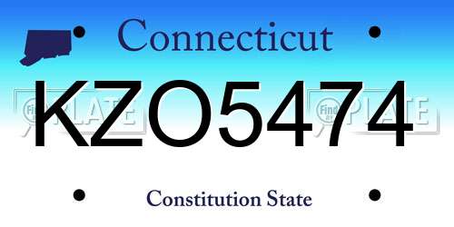 KZO5474 Connecticut License Plate