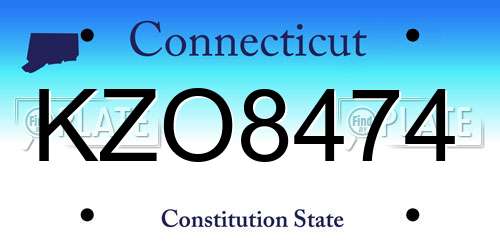 KZO8474 Connecticut License Plate