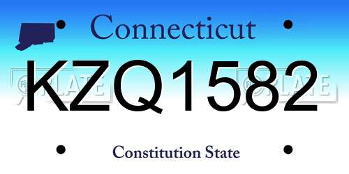 KZQ1582 Connecticut License Plate