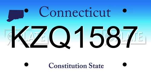 KZQ1587 Connecticut License Plate