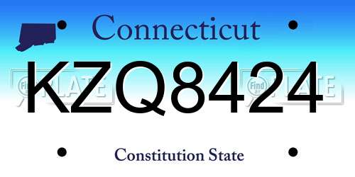 KZQ8424 Connecticut License Plate