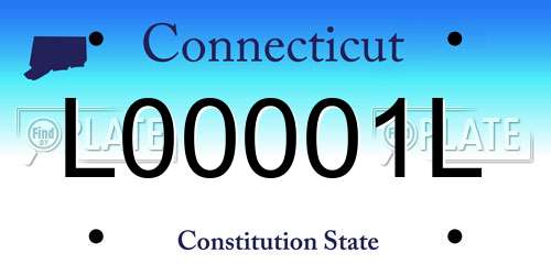 L00001L Connecticut License Plate