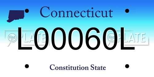 L00060L Connecticut License Plate