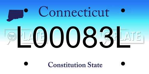 L00083L Connecticut License Plate