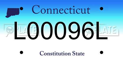 L00096L Connecticut License Plate