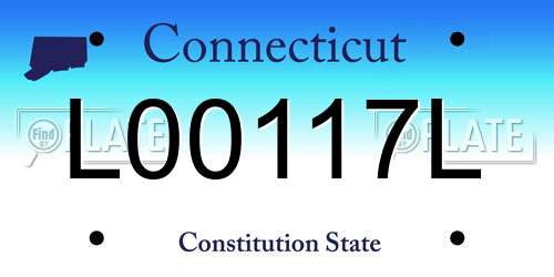 L00117L Connecticut License Plate