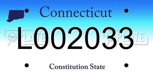 L002033 Connecticut License Plate