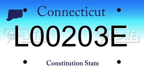 L00203E Connecticut License Plate