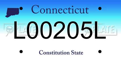 L00205L Connecticut License Plate