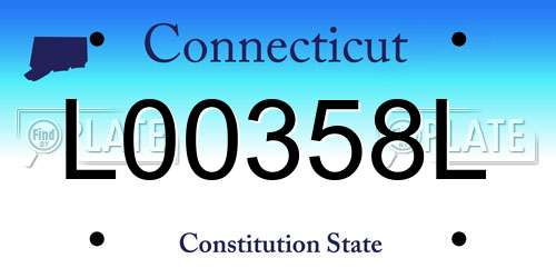 L00358L Connecticut License Plate