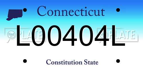 L00404L Connecticut License Plate