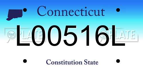 L00516L Connecticut License Plate