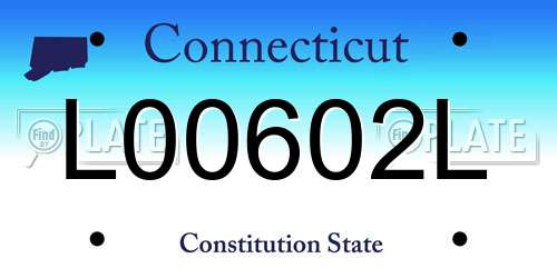 L00602L Connecticut License Plate